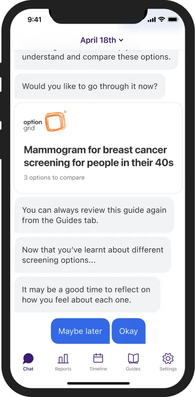 Demo view of the Fora Health app on an iPhone