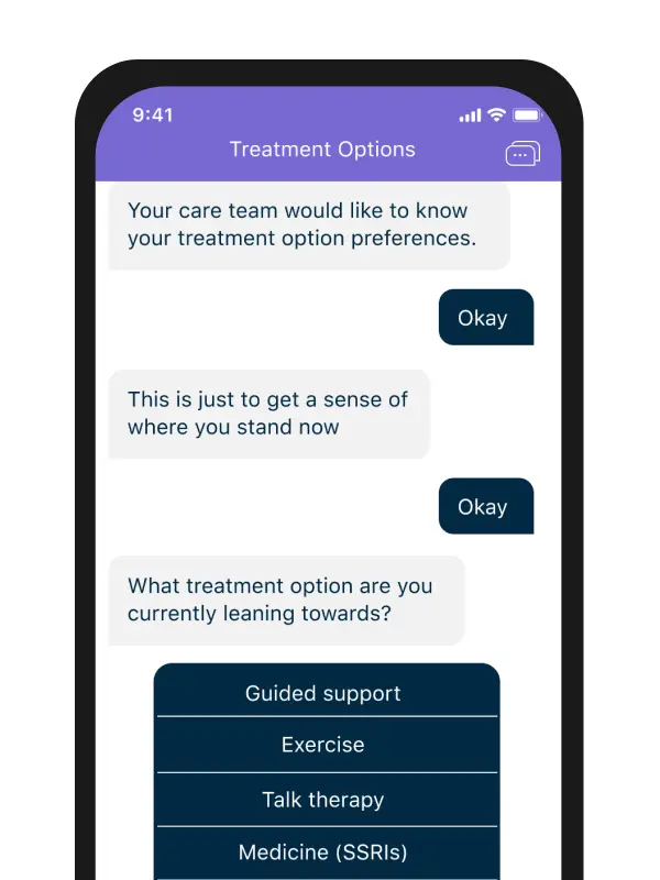 Guided chat for understanding treatment options